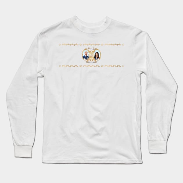 Harry + Meaghan Royal Wedding Long Sleeve T-Shirt by PixDezines